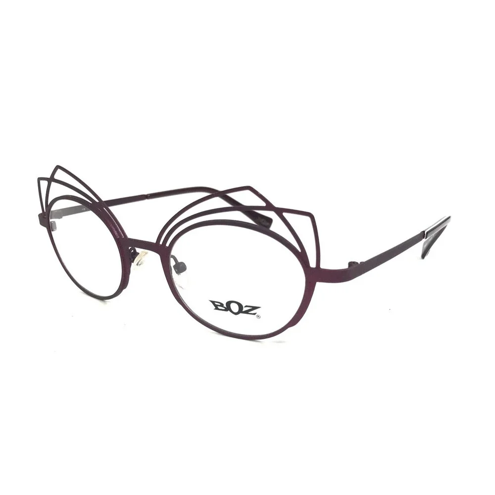 BOZ Eyeglasses Frames DIVA 7575 Mineral Plum Matte Purple Cat Eye 47-20-140